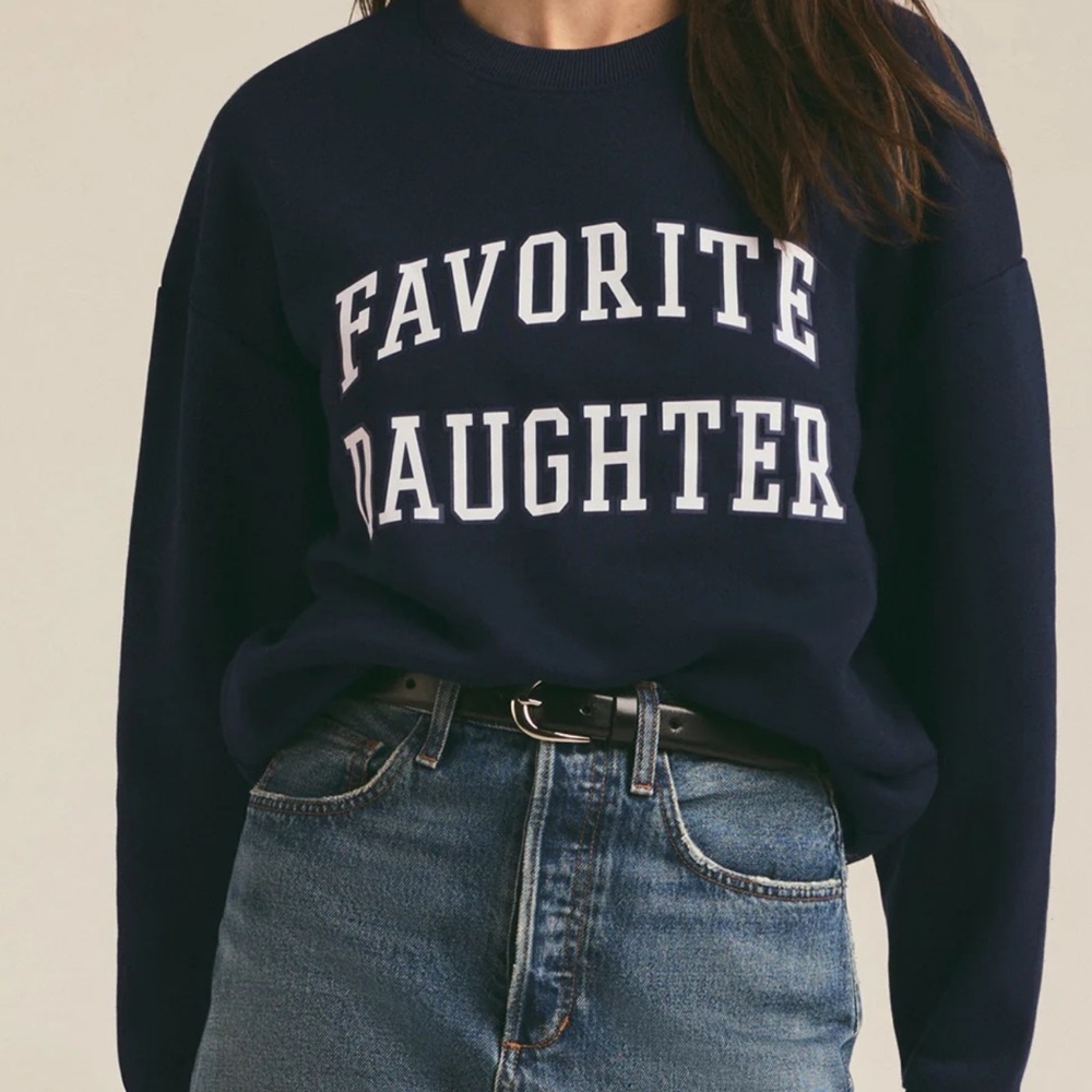 Favorite Daughter Blue Crew Neck Sweatshirt - Picture 9 of 9